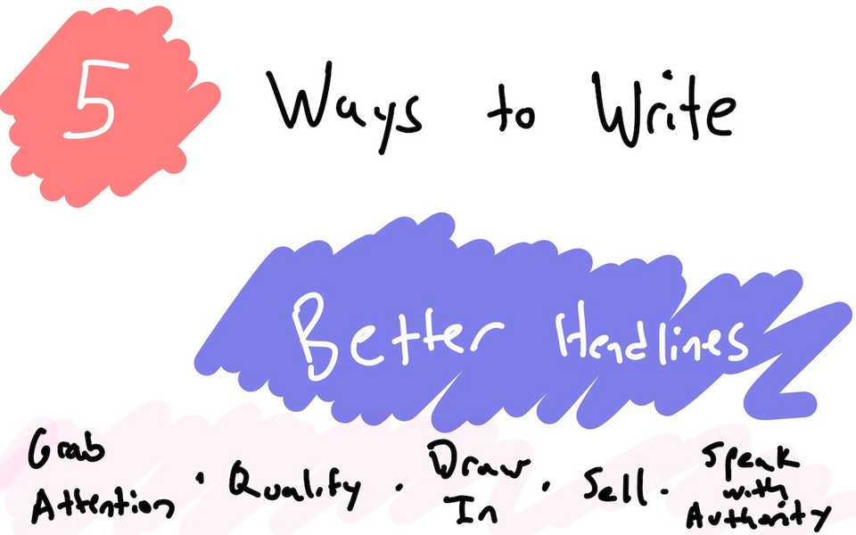 5 ways to write a headline that will grab attention, qualify, draw in readers, sell the big idea, and speak with authority.